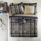 Edge Collections - 20" x 26" - Blue - Intelligent Design Full Plaid Comforter Set with Bed Sheets - Navy and Taupe - 1 Set